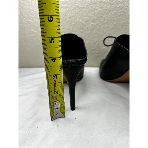Vince Camuto Maivyn Leather Mule Style Black Lace-Up Heel Sz 7 - Picture 9 of 9